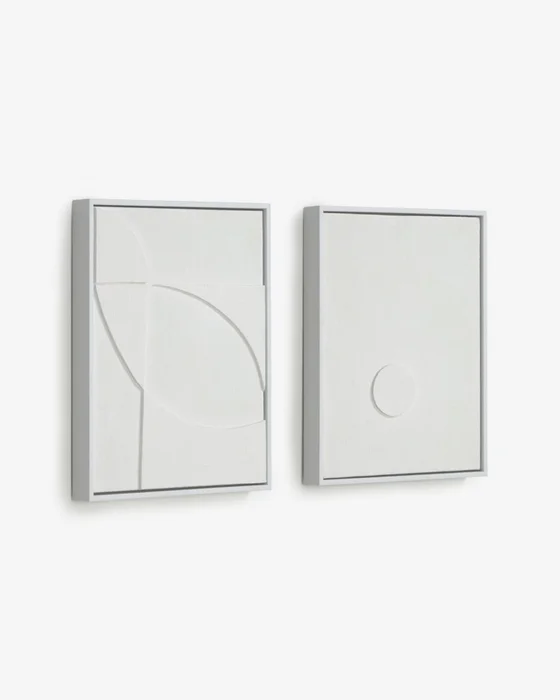 Set Brunella de 2 cuadros blanco 32 x 42 cm en Blanco - Decoración de pared, Uruguay | Kavehome