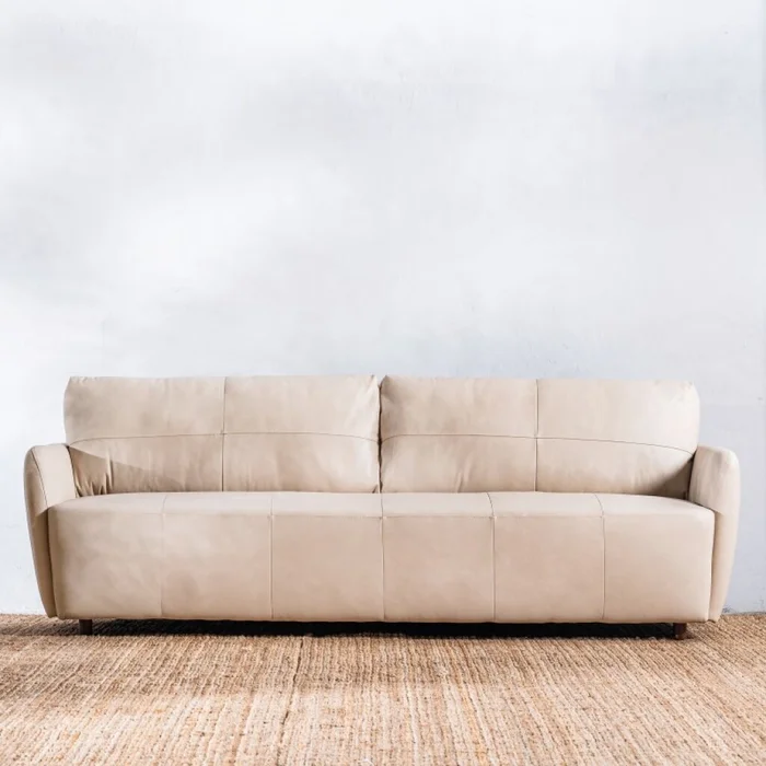 Sillón Cuero Teruel 3 Cuerpos Duna en Beige - Sillones y sofás, Uruguay | Aihaus