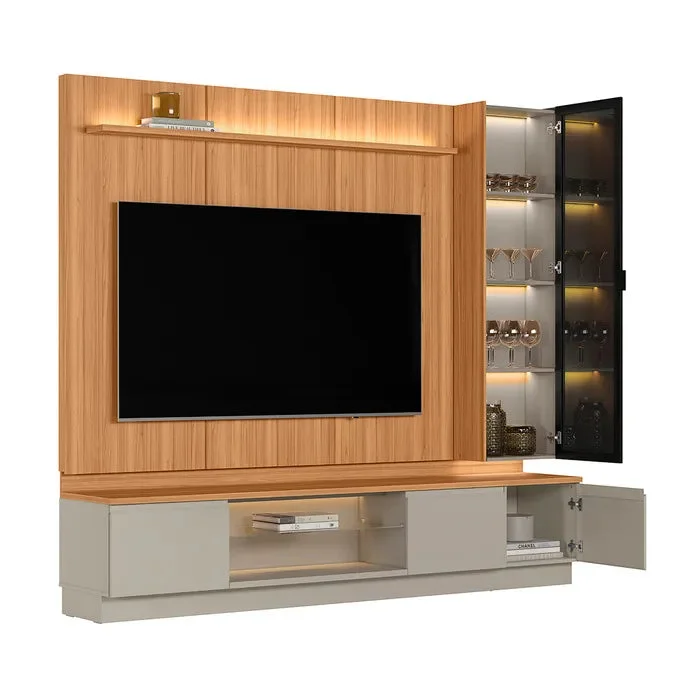 Conjunto Modular - Magnum 245CM - Cristalero Led en Madera natural - Muebles para TV, Uruguay | Balton, vista 7