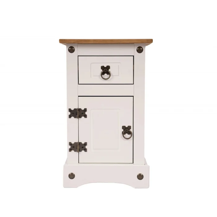 Mesa de luz 1 puerta 1 cajón - Eco - Línea Monterrey - Blanco - Mesas de luz, Uruguay | Ecowood, vista 3