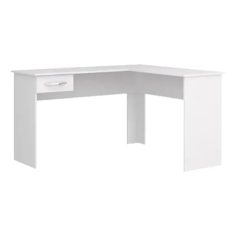 Promo Escritorio Esquinero + Biblioteca 5 Estantes - Blanco en Blanco - Bibliotecas, Uruguay | La Cueva Muebles, vista 7