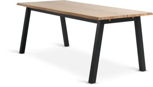 Mesa de comedor SKOLVUNDE 90x200 color roble nat en Roble/negro - Mesas de comedor, Uruguay | JYSK