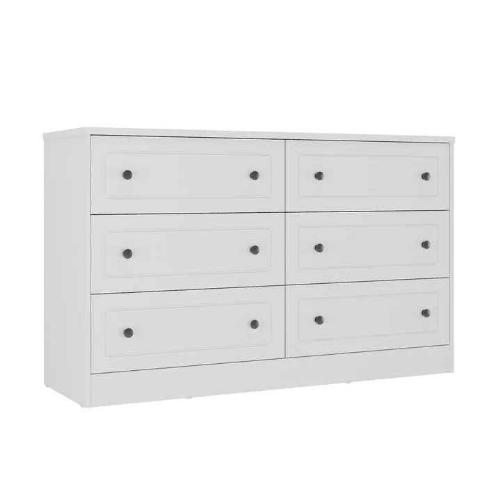 Cómoda 6 Cajones Mdf Blanco Americano Plus en Blanco - Cómodas, Uruguay | Divino, vista 2