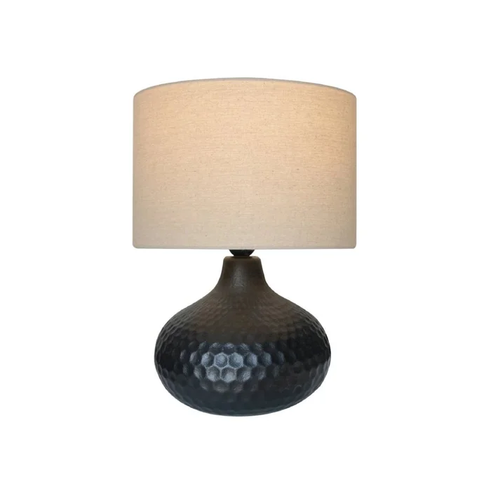 LAMPARA DE MESA CERAMICA D30x40CM HEXAGONOS NEGRO en Negro - Lámparas de mesa, Uruguay | Koz