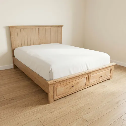 Cama C/ Cajones King Madera-acacia Natural-beige Westport en Madera natural - Dormitorio, Uruguay | Divino