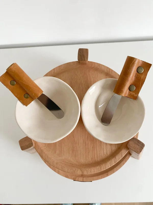 Juego de torre + 2 bowls + 2 espátulas con cuero en Madera natural - Decoración, Uruguay | Dreams On Time, vista 22