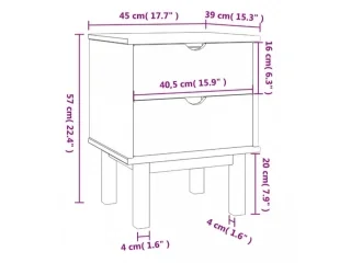 Mesa de Luz 2 C Mel/Gris Linea Nordica en Madera Maciza en Mel/Blanco - Mesas de luz, Uruguay | Quesal, vista 16