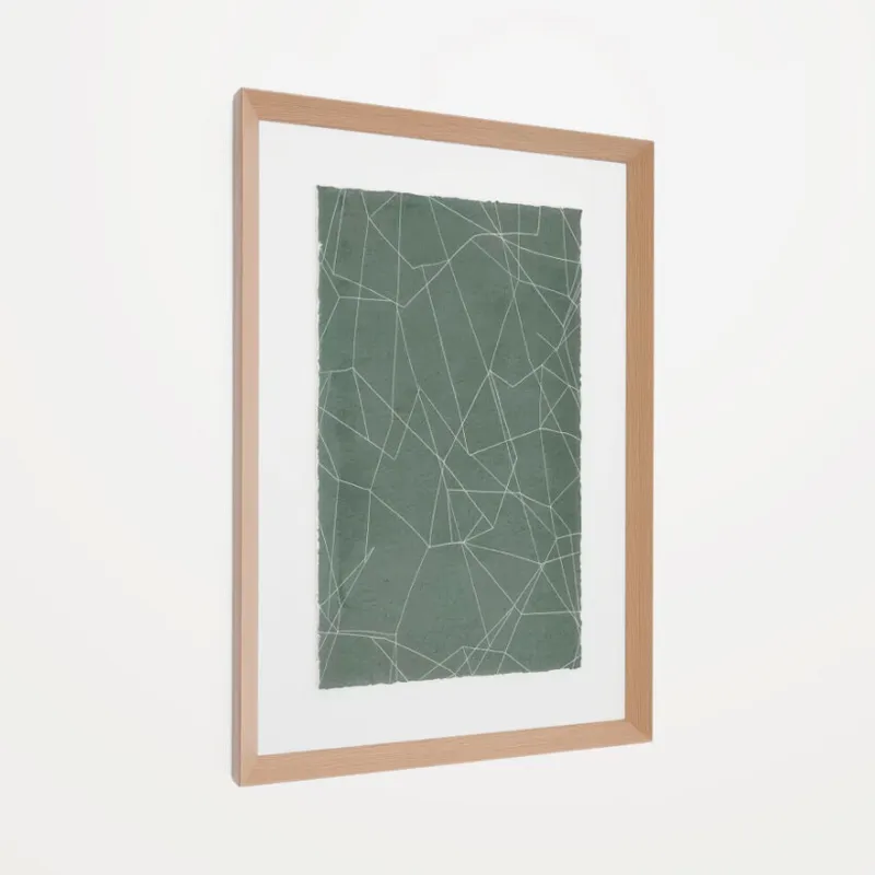 Cuadro abstracto Durkan de papel reciclado verde 100 x 70 cm en Verde - Decoración de pared, Uruguay | Kavehome