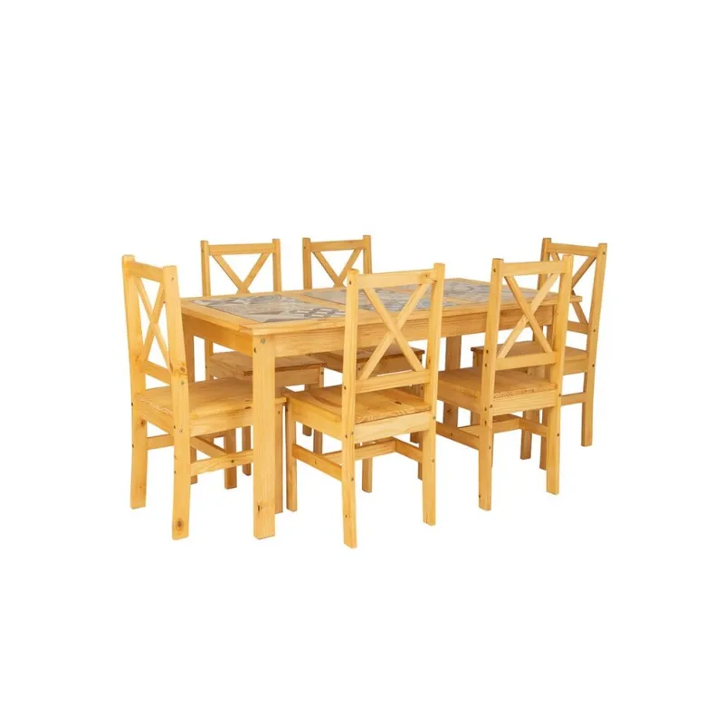 Juego De Comedor Arezzo Madera Maciza en Madera natural - Mesas de comedor, Uruguay | Rústico Hogar