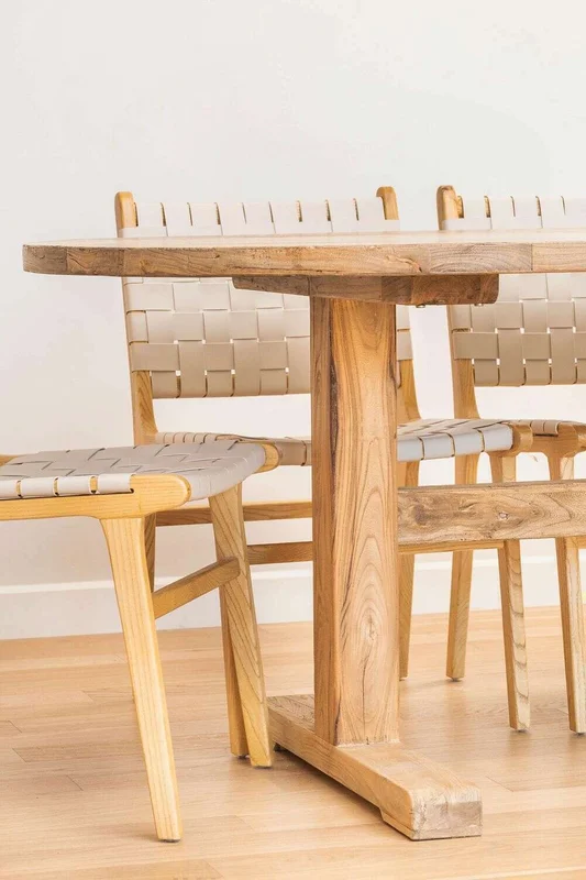 MESA COMEDOR OVAL - OLMO NATURAL - 2.20 X 1.05 MTS en Madera natural - Mesas de comedor, Uruguay | La Iberica, vista 9