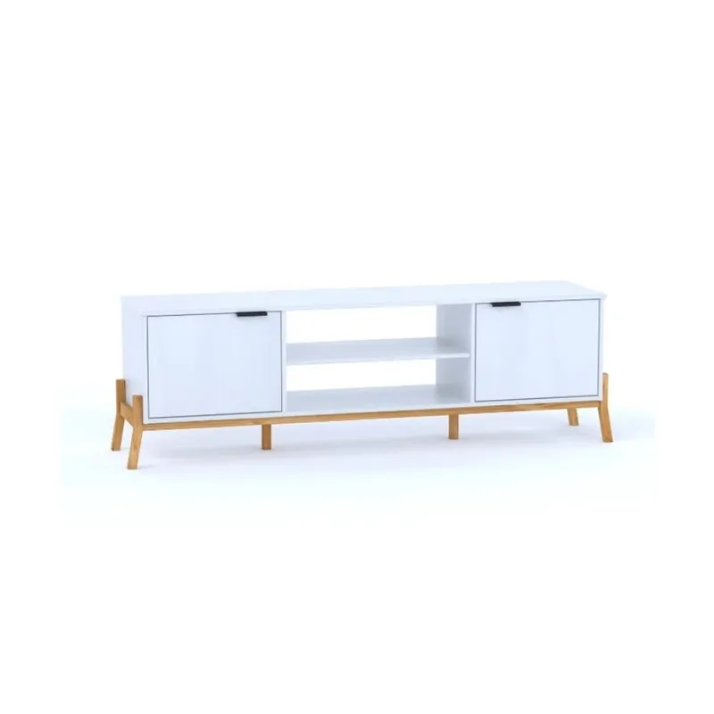 Rack 2 puertas - Línea Tokio - Blanco en Blanco - Muebles para TV, Uruguay | Ecowood