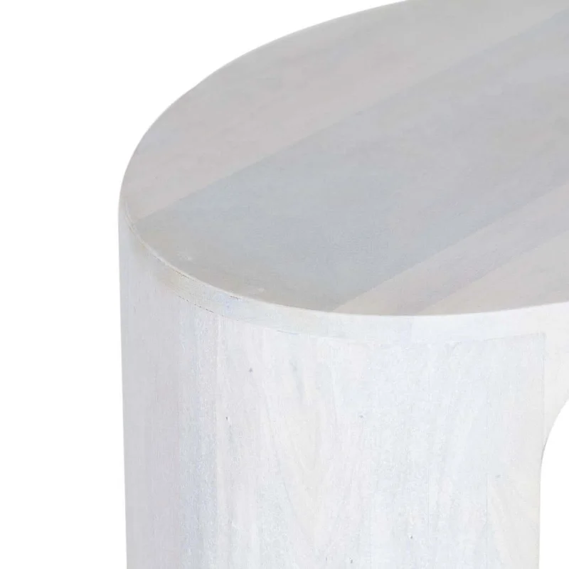 Mesa Auxiliar Madera Blanco Oval en Blanco - Mesas de living, Uruguay | Divino, vista 7