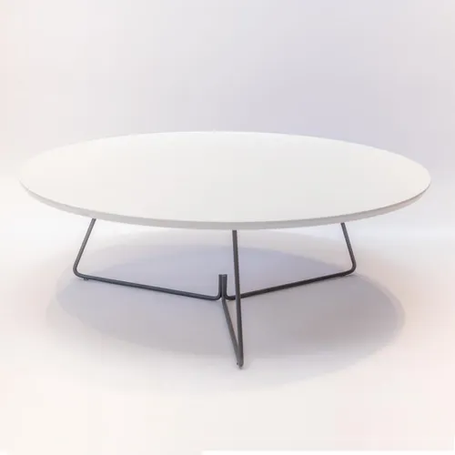 MESA RATONA - MADERA Y METAL - ROBLE BLANCO Y GRIS en Blanco - Mesas de living, Uruguay | Champagne Home