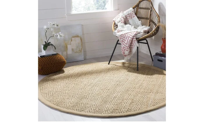 Alfombra Redonda YUTE 1.60 m en Beige - Alfombras, Uruguay | Finkel