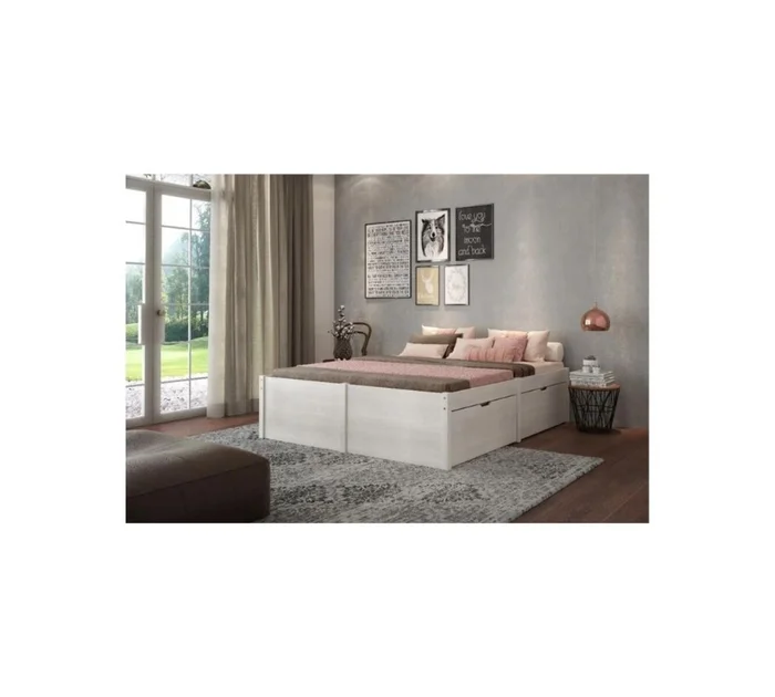 Cama Queen 4 Cajones - Linea Beauty - Blanco en Blanco - Dormitorio, Uruguay | Rústico Hogar, vista 3