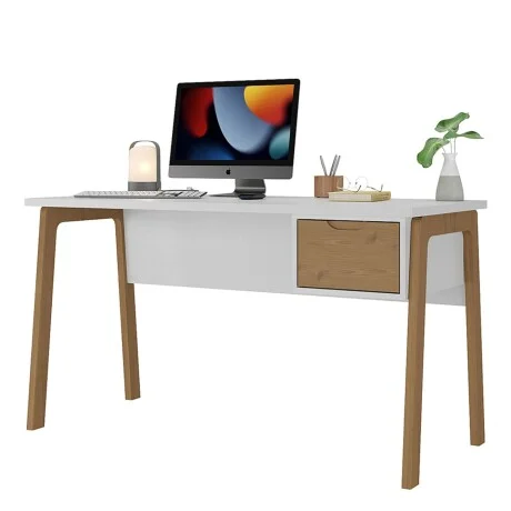 Escritorio Linea Veneza - Blanco/Miel en Multicolor - Escritorios, Uruguay | La Cueva Muebles, vista 8
