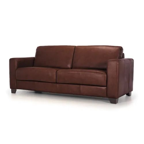 Sofá Napoli - Cuero Básico - 3 cuerpos - New Brown en Marrón - Sillones y sofás, Uruguay | NYR