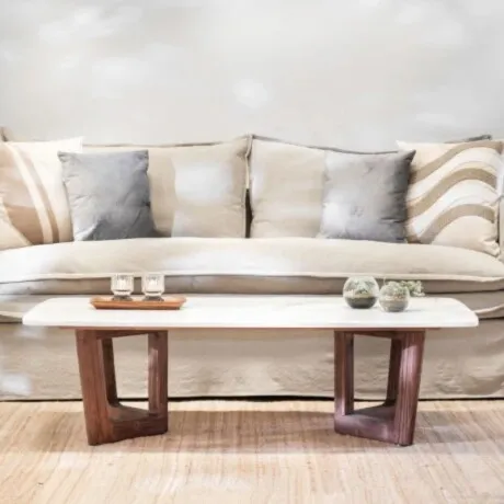 Mesa de centro Lantana en Blanco - Mesas de living, Uruguay | La Cueva Muebles