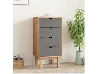 Cajonera 4 C Mel/gris Linea Nordica en Madera Maciza en Madera natural - Cómodas, Uruguay | Quesal, vista 12