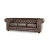 Sofá Chesterfield Novo - Cuero Advanced - 3 cuerpos - Smoke en Marrón - Sillones y sofás, Uruguay | NYR, vista 1 de 4