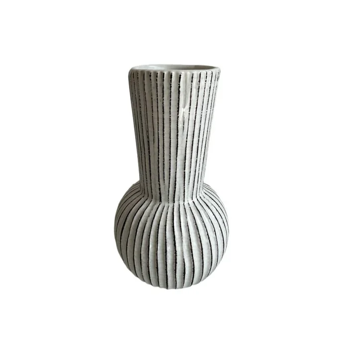 FLORERO LINES 14X14X28CM BLANCO en Blanco - Jarrones, Uruguay | Koz