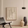 Cuadro Klis de lino con formas geométricas blanco - 80 x 100 cm en Blanco, Gris - Decoración de pared, Uruguay | Kavehome, vista 2 de 7