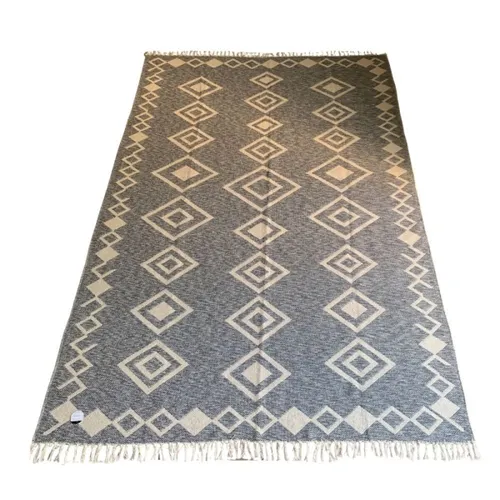 ALFOMBRA C/FLECOS 200X285CM AZUL ROMBOS CON FLECOS - Textiles, Uruguay | Decohogar