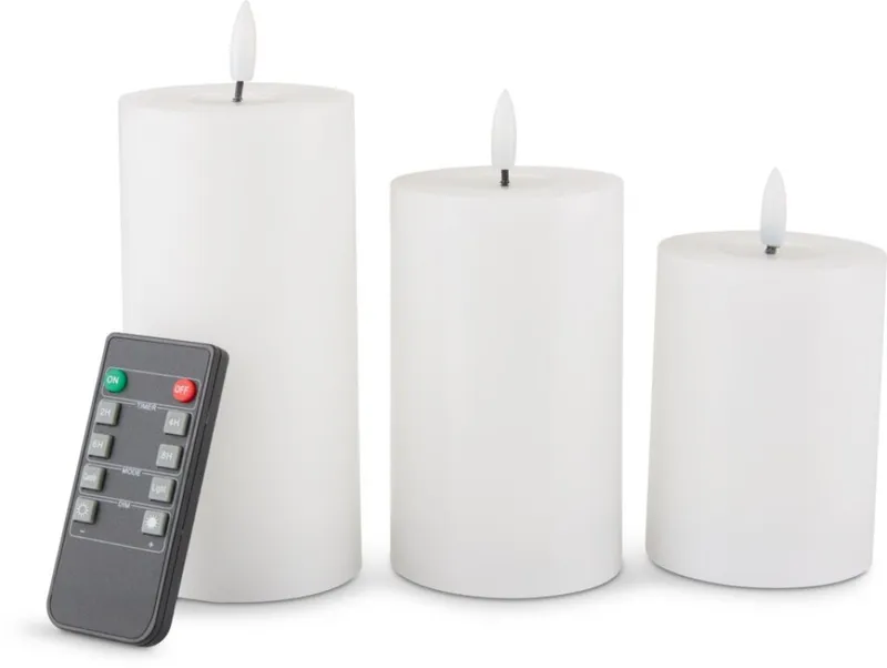 Vela LED EIDE 3 piezas con control en Blanco - Velas y Portavelas, Uruguay | JYSK