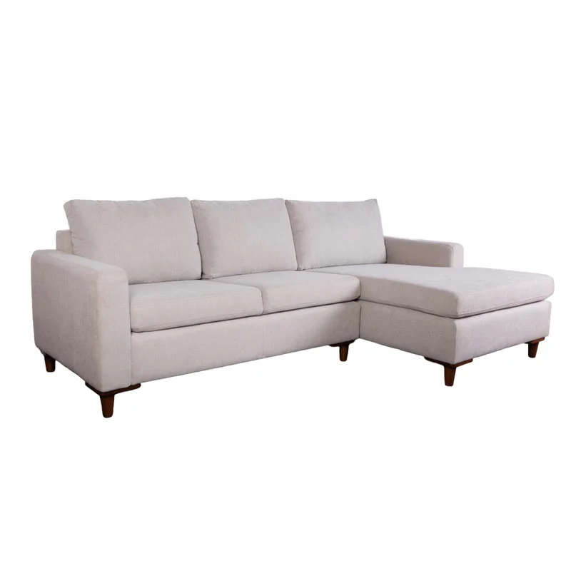 Sofá C/chaise Más De 4 Cuerpos Tela Natural-beige Napoli Beige en Beige - Sillones y sofás, Uruguay | Divino, vista 3