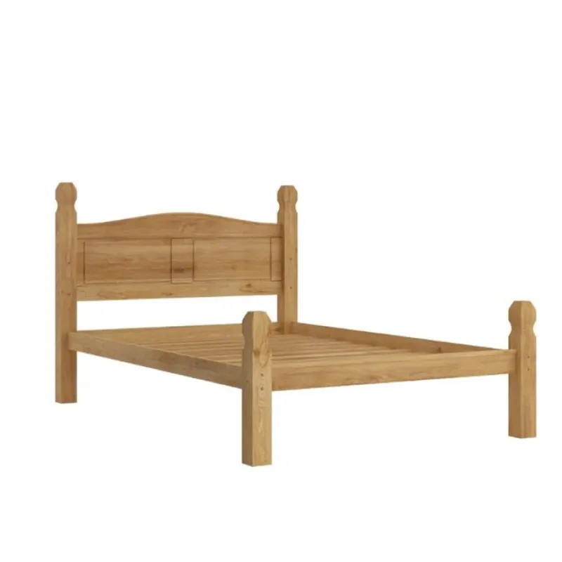 Cama 2 Plazas - Madera maciza - Línea Monterrey - Natural en Madera natural - Dormitorio, Uruguay | Ecowood