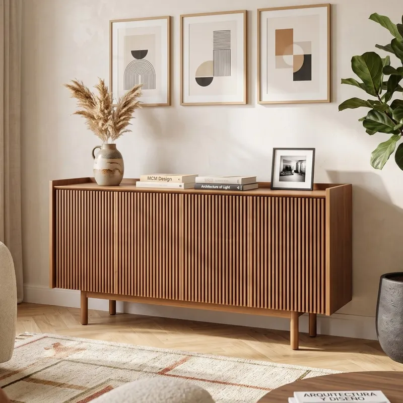 Aparador Buffet Dune Ripiado 1.6 - Linea Manhattan - Off White en Focus Mari Slim - Aparadores y recibidores, Uruguay | Rústico Hogar