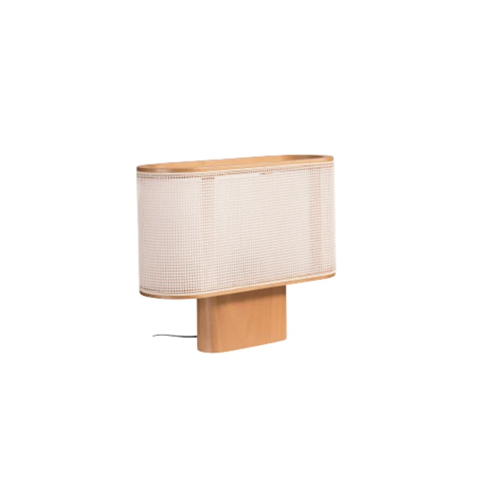 Lámpara de Mesa Eliptico Apollo en Marrón – Recopilación: Elíptico – Material: Madera – Material Pantalla: Esterill - Lámparas de mesa, Uruguay | Berna home