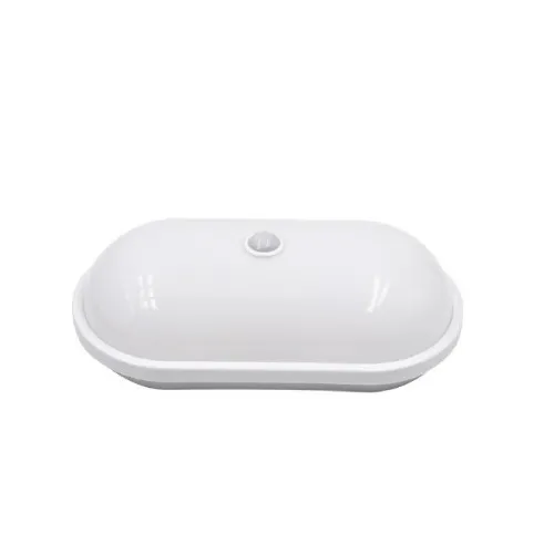 Plafón Exterior Led Ovalado con Sensor de Movimiento Blanco en Blanco - Lámparas colgantes, Uruguay | Serlux