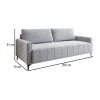 Sofa 3 Cuerpos Tapizado Tela Terciopelo Patas Metalicas en Gris - Sillones y sofás, Uruguay | Soy Hogar, vista 3