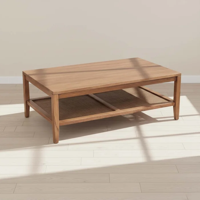 Mesa Ratona Central Madera Natural-beige Mindi Natural en Madera natural - Mesas de living, Uruguay | Divino
