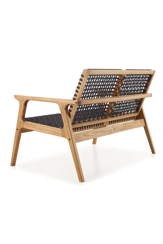 SOFA TRACO 2 LUGARES CUERDA NEGRA 119x72x83CM JATOBA en natural y - Muebles para el exterior, Uruguay | Vinibel, vista 4