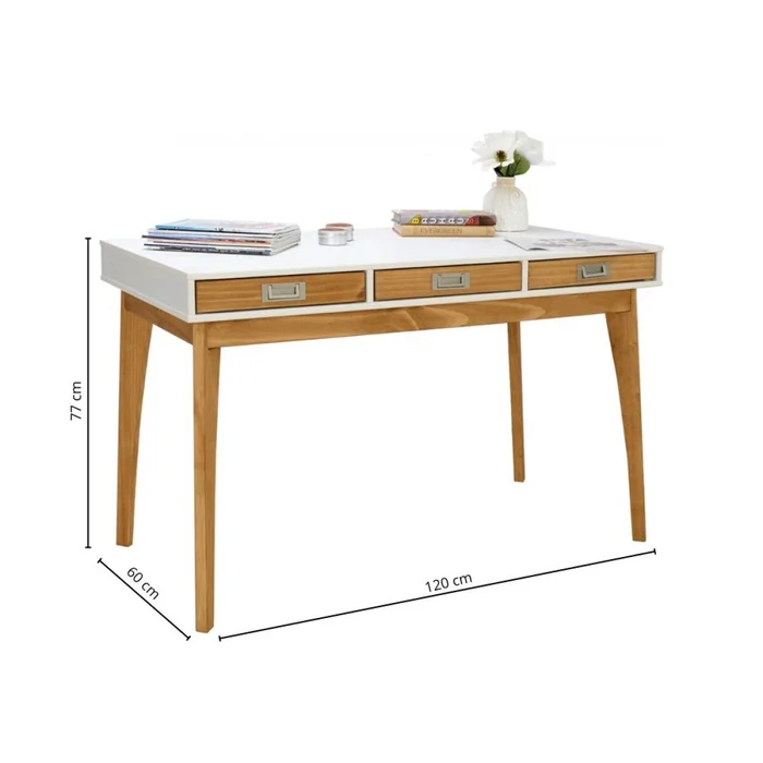 Escritorio Linea Metro - Blanco/Miel en Multicolor - Escritorios, Uruguay | La Cueva Muebles, vista 5