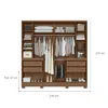 Ropero Placard Dormitorio 10 Puertas 4 Cajones Con Espejo en Multicolor - Roperos y placares, Uruguay | Muebles Express, vista 5 de 5