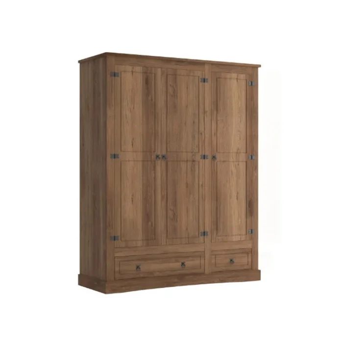 Ropero 3 Puertas - Madera Maciza - Línea Monterrey - Nogal - Roperos y placares, Uruguay | Ecowood