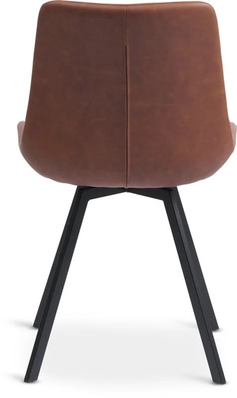 Silla de comedor HYGUM giratoria polipiel cognac/negro en Marrón - Sillas, Uruguay | JYSK, vista 3