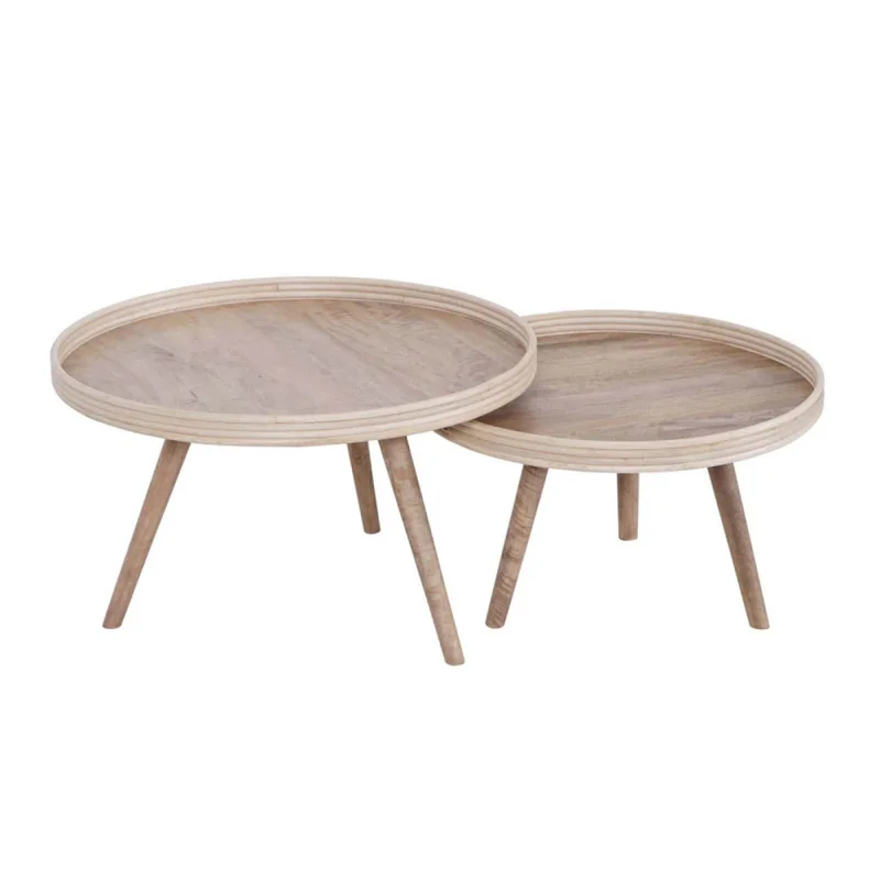 Set Mesas Ratonas Madera Natural-beige Mango Natural en Madera natural - Mesas de living, Uruguay | Divino, vista 3