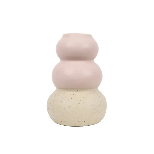 CANDELABRO ANILLOS 6x6x8.5CM CERAMICA ROSA en Rosa - Decoración, Uruguay | Koz