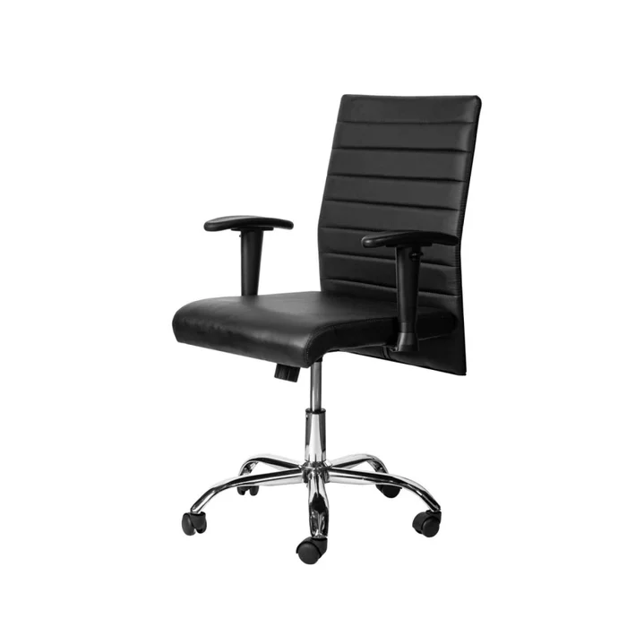 Asiento De Oficina Pu-y-metal Negro Hy-537 en Negro - Escritorios y sillas de escritorio, Uruguay | Divino, vista 2