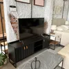 Rack Trendy 180 cm - Negro (Pie Negro) - Muebles para TV, Uruguay | Berna home, vista 5 de 8