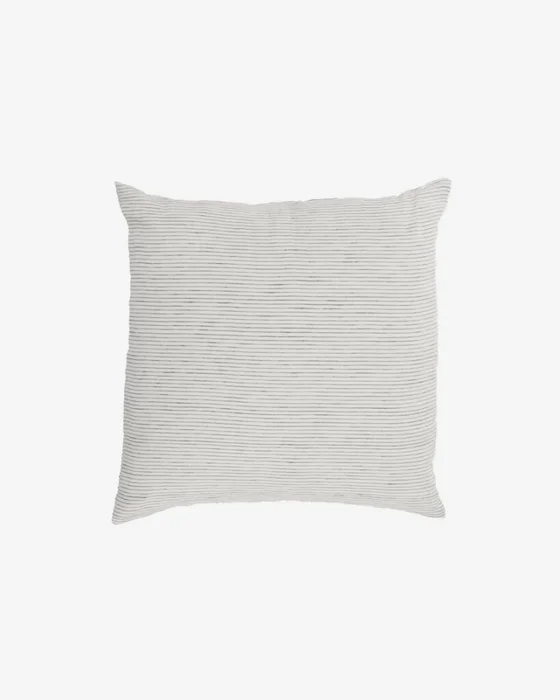 Almohadón Marena 100% lino rayas blanco y negro 45 x 45 cm en Blanco - Textiles, Uruguay | Kavehome