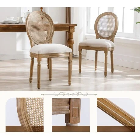 Silla Luis XV Esterillada en Beige - Sillas, Uruguay | La Cueva Muebles, vista 15