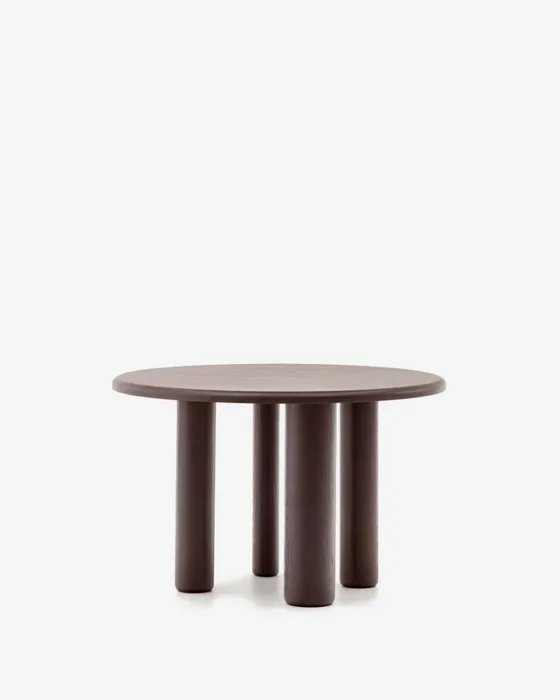 Mesa redonda Mailen - en chapa de fresno con acabado oscuro Ø 120 cm en Madera natural - Mesas de comedor, Uruguay | Kavehome
