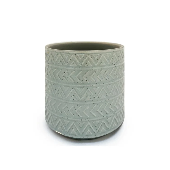 MACETA CERAMICA ZIGZAG D10.5x11.5CM SURTIDO en Verde - Macetas, Uruguay | Decohogar