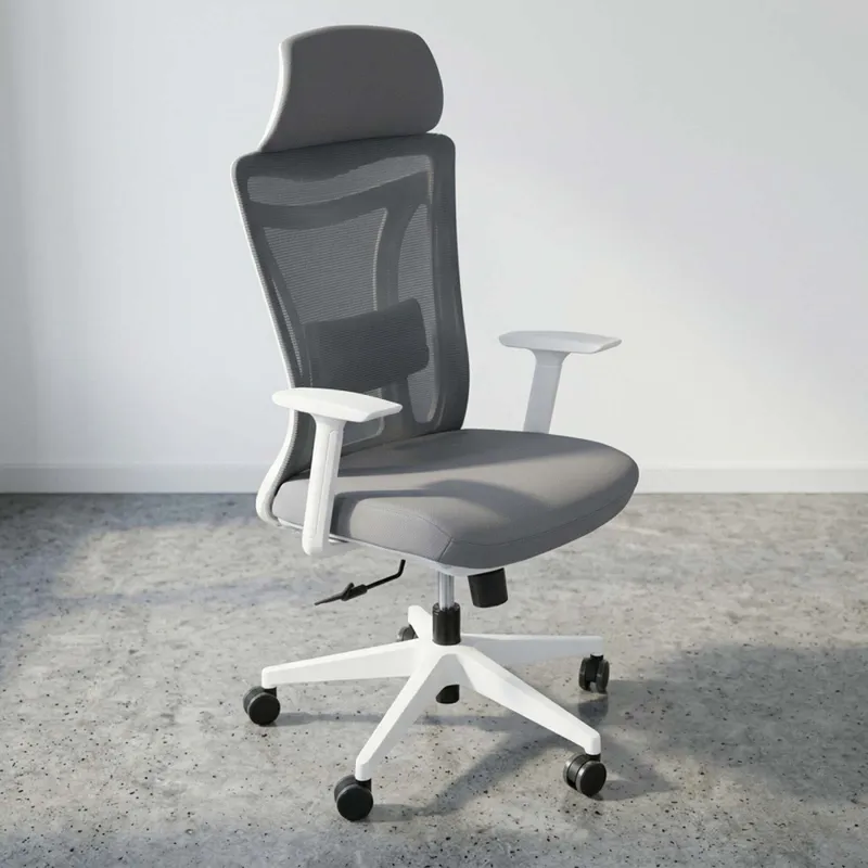 Silla De Oficina Malla Blanco Amane en Gris - Escritorios y sillas de escritorio, Uruguay | Divino
