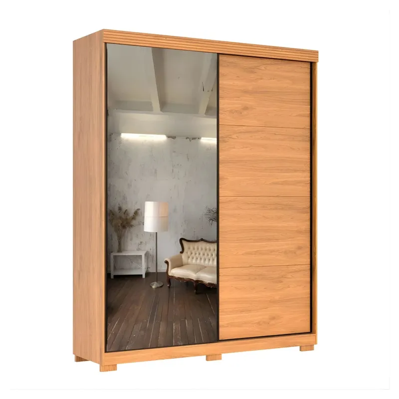 Ropero 2 puertas corredizas con espejo Doble Cara - Nordik - Roperos y placares, Uruguay | Ecowood